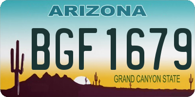 AZ license plate BGF1679