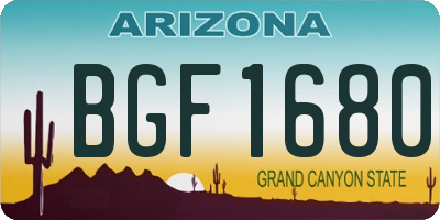 AZ license plate BGF1680