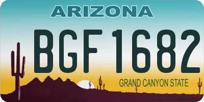 AZ license plate BGF1682