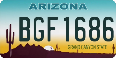 AZ license plate BGF1686