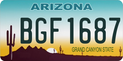 AZ license plate BGF1687