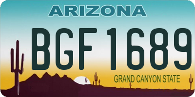 AZ license plate BGF1689