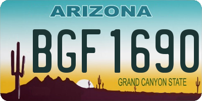 AZ license plate BGF1690