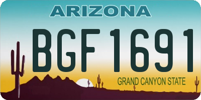 AZ license plate BGF1691