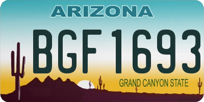 AZ license plate BGF1693