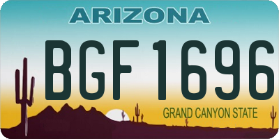 AZ license plate BGF1696