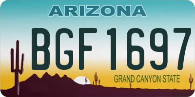 AZ license plate BGF1697