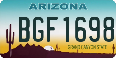 AZ license plate BGF1698