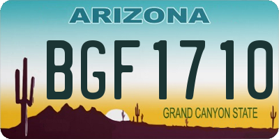 AZ license plate BGF1710