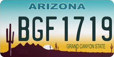 AZ license plate BGF1719