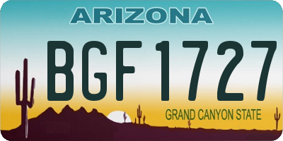 AZ license plate BGF1727