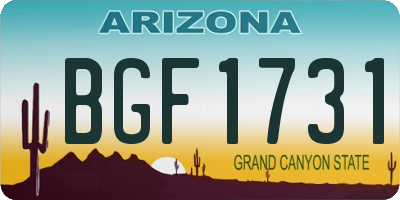 AZ license plate BGF1731