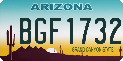 AZ license plate BGF1732