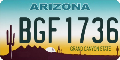 AZ license plate BGF1736