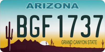 AZ license plate BGF1737