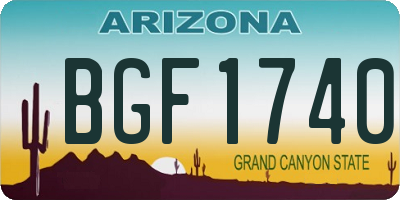 AZ license plate BGF1740