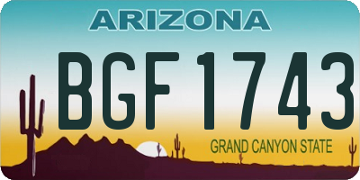 AZ license plate BGF1743