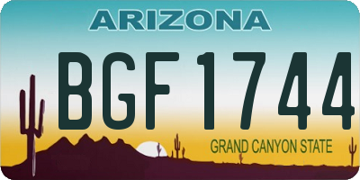 AZ license plate BGF1744