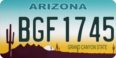 AZ license plate BGF1745