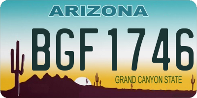 AZ license plate BGF1746