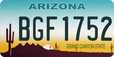 AZ license plate BGF1752