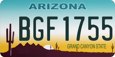 AZ license plate BGF1755