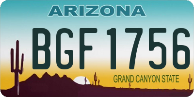 AZ license plate BGF1756
