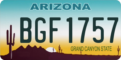 AZ license plate BGF1757