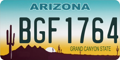 AZ license plate BGF1764