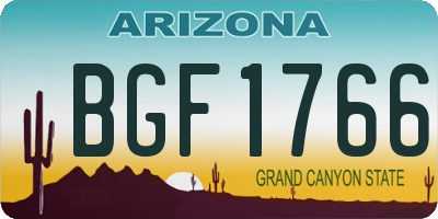 AZ license plate BGF1766
