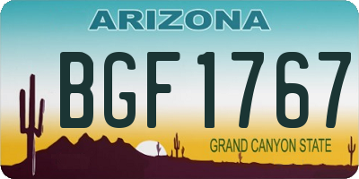 AZ license plate BGF1767