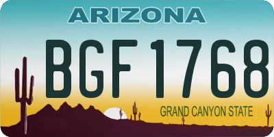 AZ license plate BGF1768