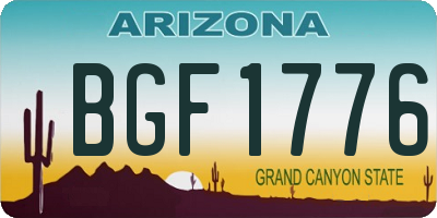 AZ license plate BGF1776