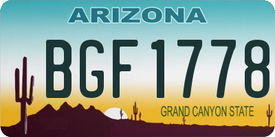 AZ license plate BGF1778