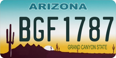 AZ license plate BGF1787
