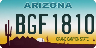 AZ license plate BGF1810
