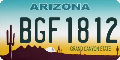 AZ license plate BGF1812