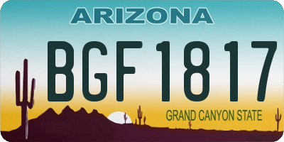 AZ license plate BGF1817