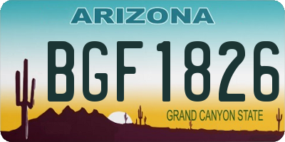 AZ license plate BGF1826