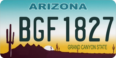 AZ license plate BGF1827