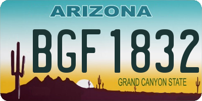 AZ license plate BGF1832