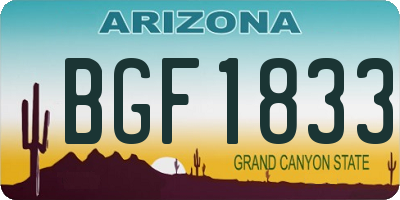 AZ license plate BGF1833