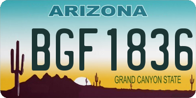 AZ license plate BGF1836