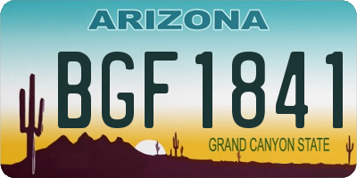 AZ license plate BGF1841