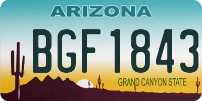 AZ license plate BGF1843
