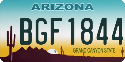AZ license plate BGF1844