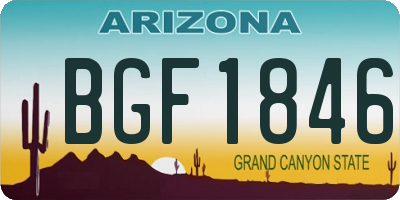 AZ license plate BGF1846