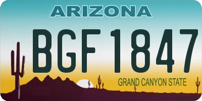 AZ license plate BGF1847