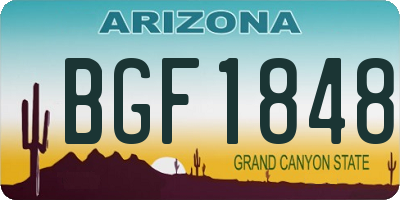 AZ license plate BGF1848