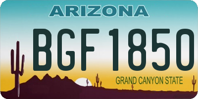 AZ license plate BGF1850